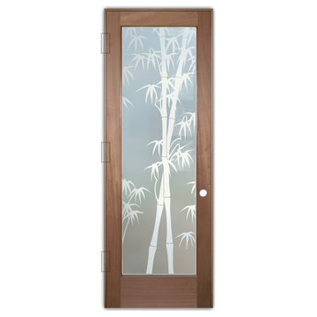 Interior Prehung Door or Interior Slab Door - Bamboo Shoots - Mahogany - 28"...
