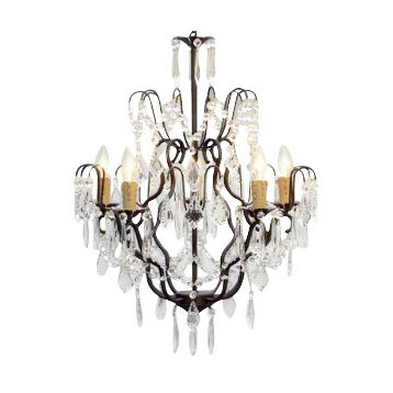 Wrought Iron Crystal Chandelier Swag Plugin
