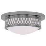 Livex Lighting - Livex Lighting 7352-91 Westfield - Two Light Flush Mount - Shade Included.Westfield Two Light  Brushed Nickel Hand  *UL Approved: YES Energy Star Qualified: n/a ADA Certified: n/a  *Number of Lights: Lamp: 2-*Wattage:60w Medium Base bulb(s) *Bulb Included:No *Bulb Type:Medium Base *Finish Type:Brushed Nickel
