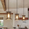 LNC Farmhouse 1-Light Lantern Wood Chandelier, Kitchen Island Light