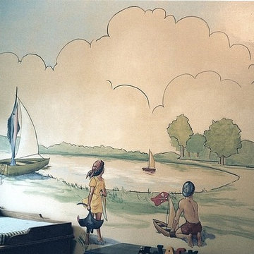 Baseball-themed Nursery Room mural