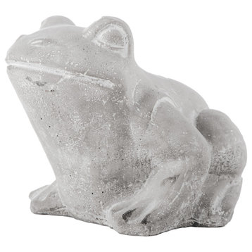 Cement Northern Rainfrog Figurine Washed Concrete Gray Finish, Large