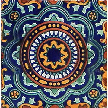 6"x6" Mexican Talavera Handmade Tiles, Set of 40