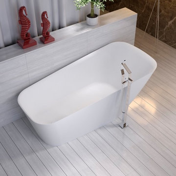 ADM Bathroom Rectangular Freestanding Bathtub, White, 68.1" - SW-121 (68 x 32)