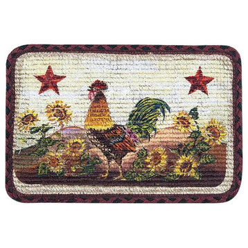 Morning Rooster Wicker Weave Placemat 13"x19"
