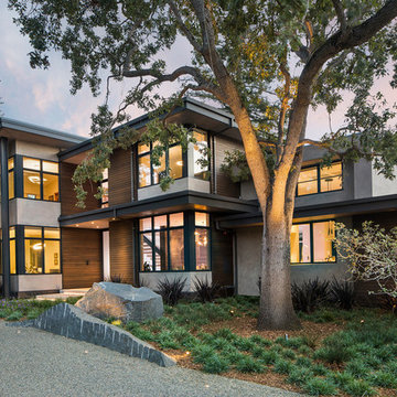 Contemporary Home Built around Oak trees