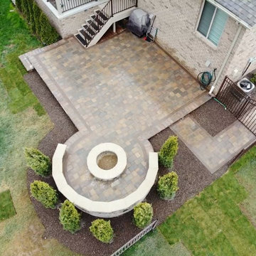 Round Fire Pit + Seating Area