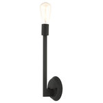 Livex Lighting - Livex Lighting Prague 1 Light Black ADA Single Sconce - Add eye-catching lighting to your home decorating with the lively look of the Prague ADA single sconce in a black finish. This design features a vintage style Edison bulb that ups the style factor, giving it an attractive, mid-century modern and industrial edge.