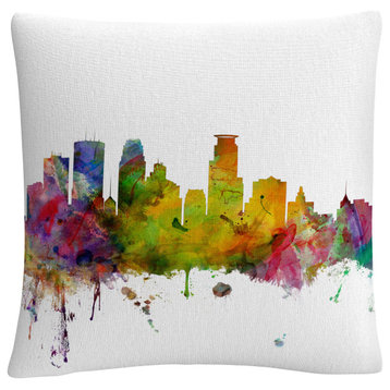 Michael Tompsett 'Minneapolis Minnesota Skyline' Decorative Throw Pillow