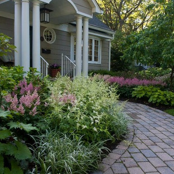 Landscaped Brick Walkway and Front Door Entrances
