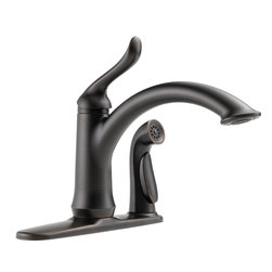 Delta Linden&trade; Single Handle Kitchen Faucet with Integral Spray - Kitchen Faucets