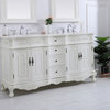 Elegant 60" Double Bathroom Vanity in Antique White