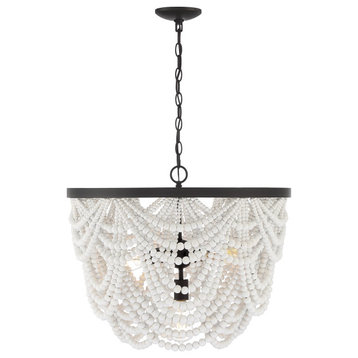 Trade Winds Ashbury 5-Light Chandelier, White With Oil Rubbed Bronze