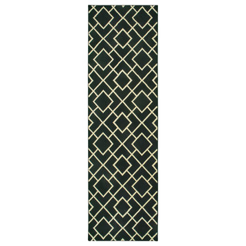 Oriental Weavers Luna Black/ Ivory Geometric Indoor Area Rug 2'3"X7'6"