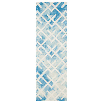 Safavieh Dip Dye Collection DDY677 Rug, Blue/Ivory, 2'3"x6'
