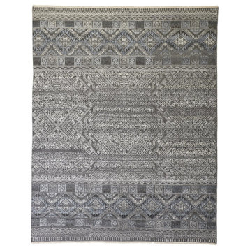 Weave & Wander Eckhart Rug, Blue/Gray, 7'9"x9'9"