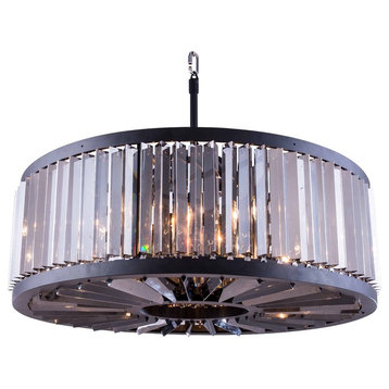 1203 Chelsea Collection Pendent Lamp, Silver Shade, Mocha Brown