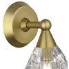 1 Light Natural Brass Crystal Single Sconce
