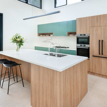 Soft Green & Timber Grain Kitchen