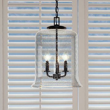 Luxury French Country Pendant Light, Midnight Black, UHP3821