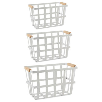 DII Asst White Urban Modern Metal Basket Set of 3