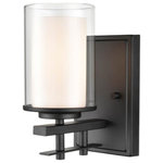 Millennium Lighting - Millennium Lighting 5501-MB Huderson, 1 Light Wall Sconce - Wherever there is a need for light, there is the oHuderson 1 Light Wal Matte Black Clear/EtUL: Suitable for damp locations Energy Star Qualified: n/a ADA Certified: YES  *Number of Lights: 1-*Wattage:100w A Lamp bulb(s) *Bulb Included:No *Bulb Type:A Lamp *Finish Type:Matte Black