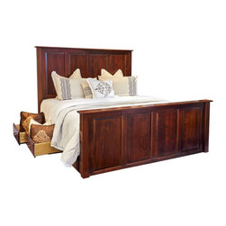 Henrietta Solid Wood Cherry King Storage Bed - Panel Beds
