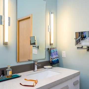 Contemporary Accessible Primary Bath with Curbless Shower