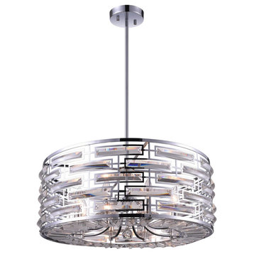 Petia 8 Light Drum Shade Chandelier with Chrome finish