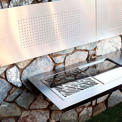 Avant-Garde Wall Mounted Outdoor Kitchen for Contemporary Home - Outdoor Cooking