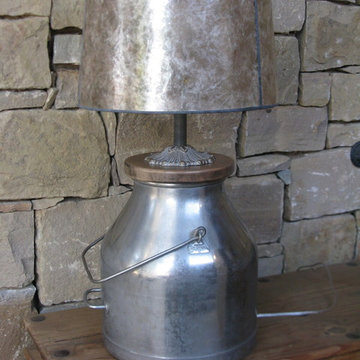 Vintage Milk Pail Lamp