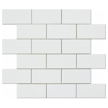 2 X 4 Thassos White Marble Polished Brick Mosaic Tile