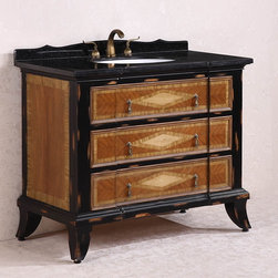 Abel Antique 44 inch Bathroom Vanity Black Granite Top - Bathroom Vanities And Sink Consoles