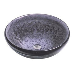Licorice Petals Classic Blown Glass Vessel Sink - Bathroom Sinks