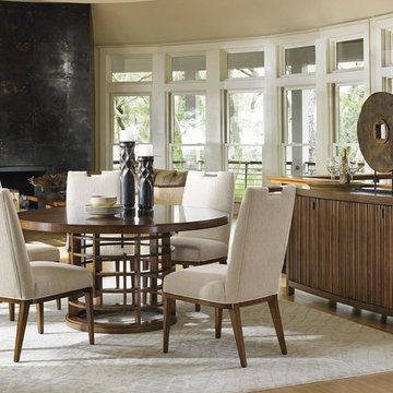 Island Fusion Meredien Round Dining Table with Wood Top