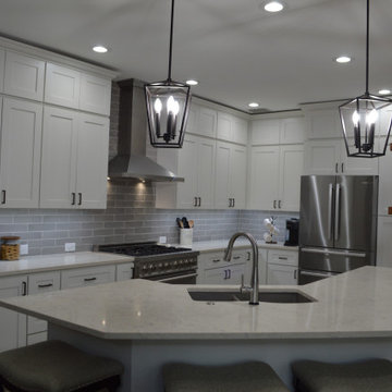 Kitchen overview with stunning pendants