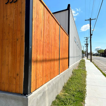 High Security Wood Privacy Fence on Retaining Walls