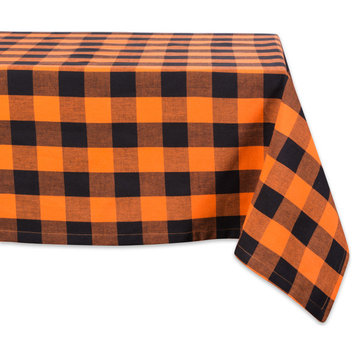 DII Orange Buffalo Check Tablecloth
