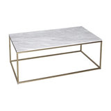 Kensal Marble Coffee Table, Brass Base
