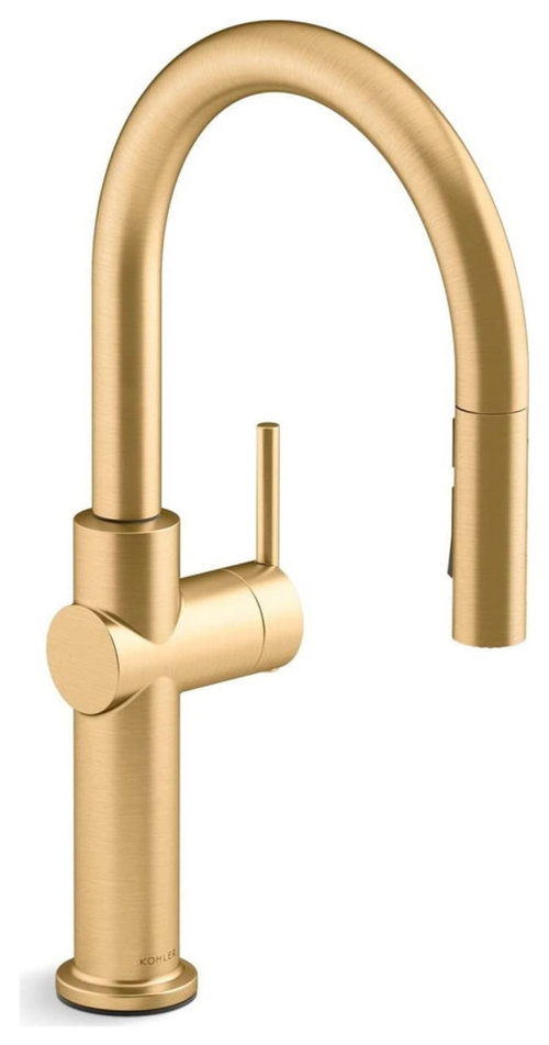 Matching brushed brass RO water dispenser that matches the Kohler sink