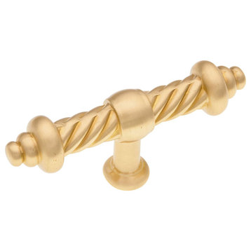 Large Twisted Knob, Satin Brass