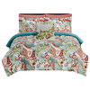 Benzara BM202729 8 Piece Printed Reversible Full Size Comforter Set ,Multicolor