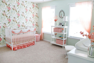 Nursery - shabby-chic style girl nursery idea in Jacksonville