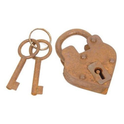 Restorers 3 Inch Steel Heart Padlock - Home Improvement