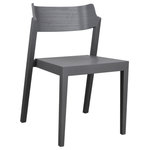OSIDEA USA Inc. - The 100 Chair, 17.75" Seat Height, Grey - This stackable dining/guest chair will fit well in commercial and residential spaces alike. Its curved open back give a comfortable and unique aesthetic touch, allowing one to easily pick up this chair and neatly stack it away.