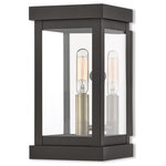 Livex Lighting - Livex Lighting 20701-07 Hopewell - 9" One Light Outdoor Wall Lantern - The design of the Hopewell outdoor wall lantern giHopewell 9" One Ligh Bronze Clear Glass *UL: Suitable for wet locations Energy Star Qualified: n/a ADA Certified: n/a  *Number of Lights: Lamp: 1-*Wattage:60w Candelabra Base bulb(s) *Bulb Included:No *Bulb Type:Candelabra Base *Finish Type:Bronze