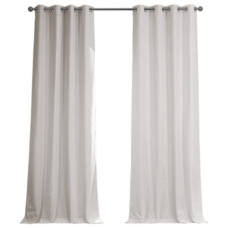 Supreme Cream Dune Textured Blackout Cotton Grommet Curtain Single Panel 50Wx84L