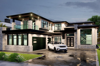 Inspiration for a contemporary exterior home remodel in Vancouver