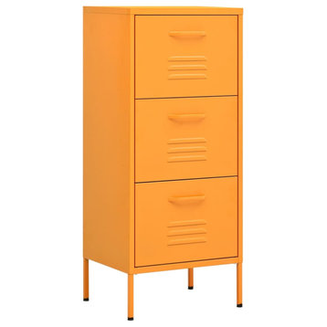 vidaXL Storage Cabinet File Cabinet Office Filing Cabinet Mustard Yellow Steel