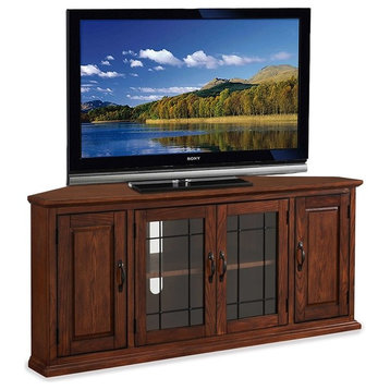 Bowery Hill Traditional Wood TV Stand for TVs up to 59.65" in Burnished Oak